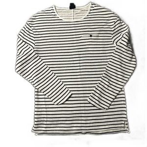 H & M | MEN’S SWEATER | BLACK AND WHITE STRIPES | SZ S |